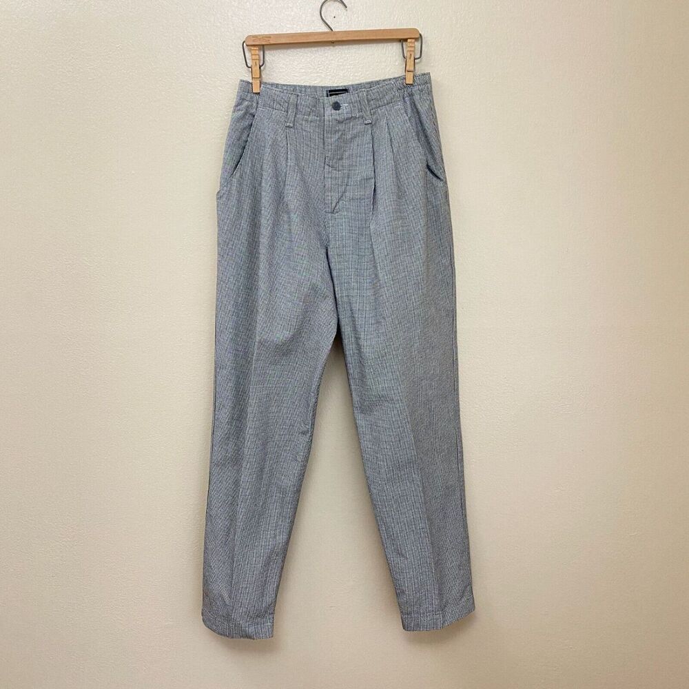 Vintage Lee XS Black White Herring Pleated Jeans Pants Pockets Tapered 90s Y2K